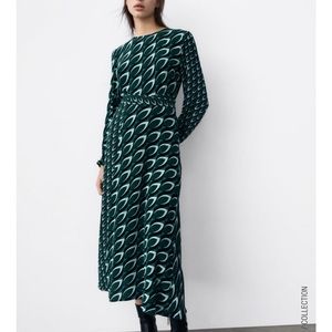 Zara long printed midi dress
